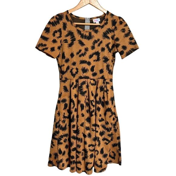 LuLaRoe Cheetah Amelia Dress Size Small - Picture 1 of 6